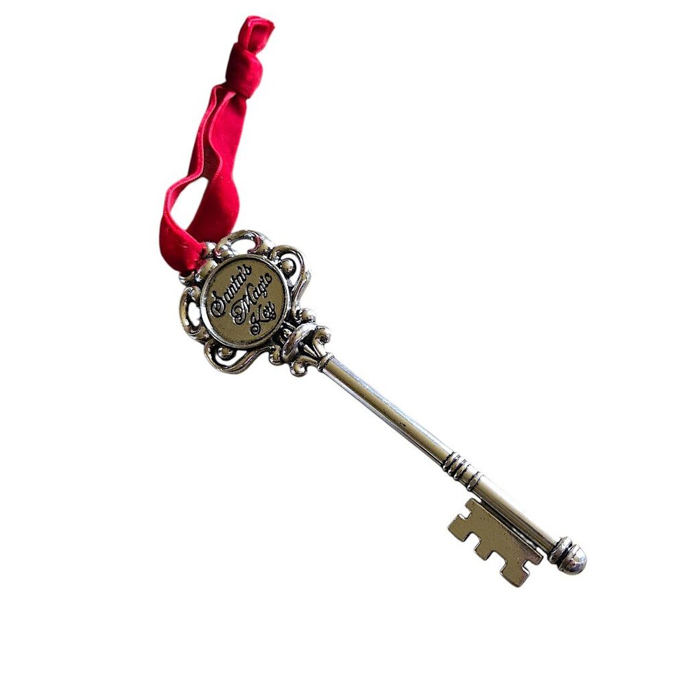 Silver Santa Magic Key Ornament in a Classic Finish for Modern No Chimney Homes